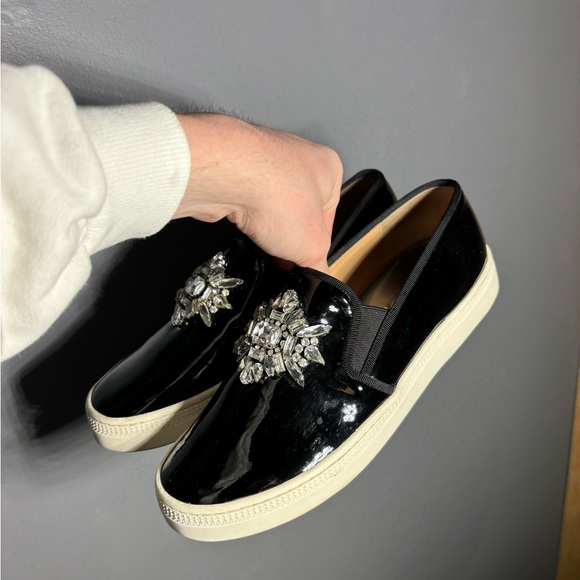 Badgley Mischka Barre Patent Leather Sneakers Size 7.5 - Picture 2 of 6